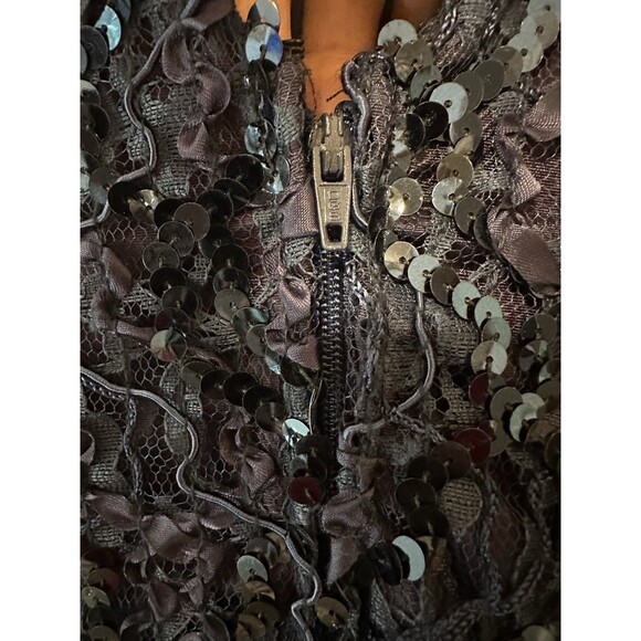 1980’s Vintage Long Sleeve Sequin Dress With Low Back By HW Collections Size 6 - Picture 4 of 4